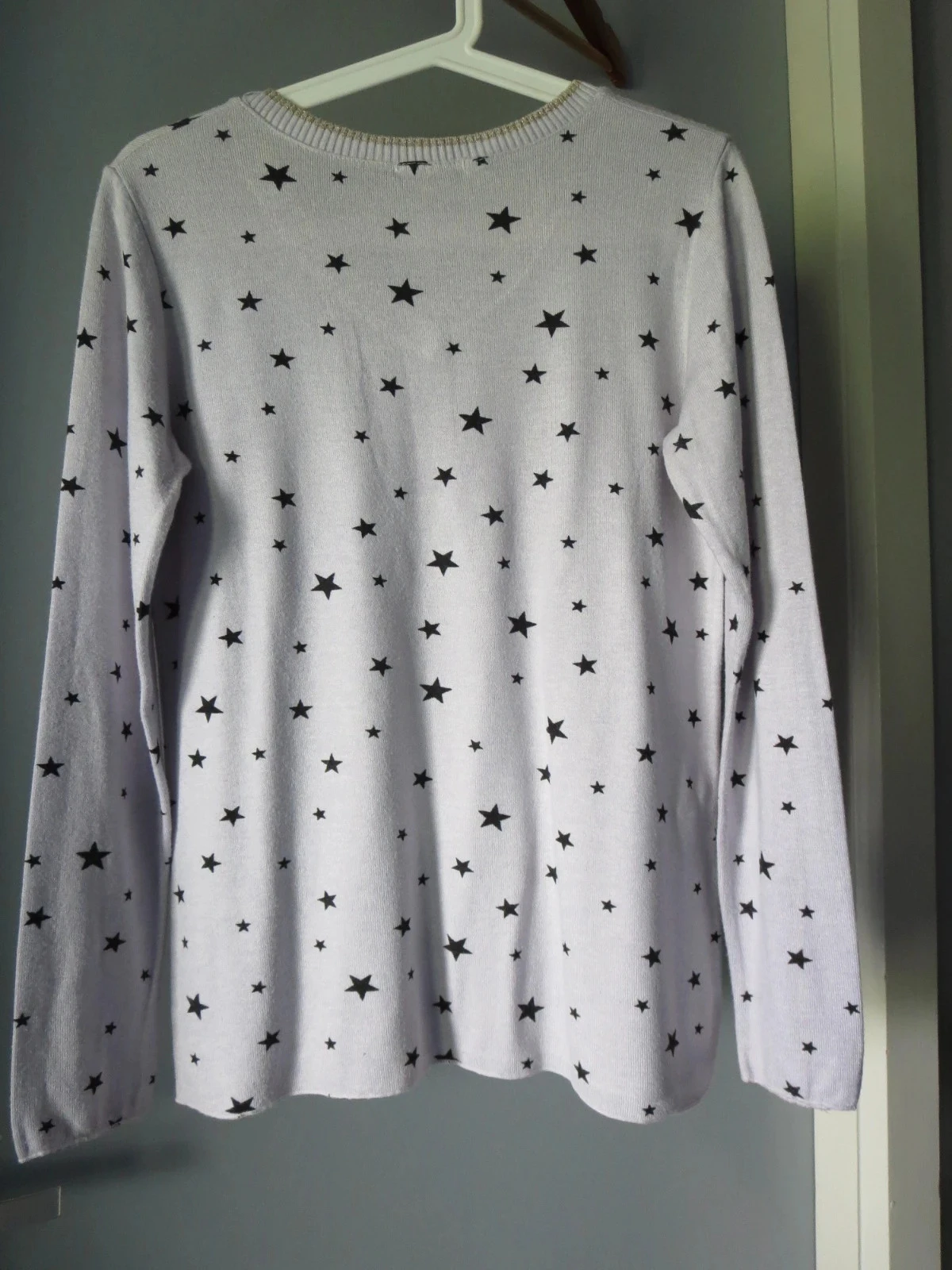 Pull Gris Perle à Étoiles Noires – Angora & Laine – Taille S 36/38 – Made in Italy – photo 7